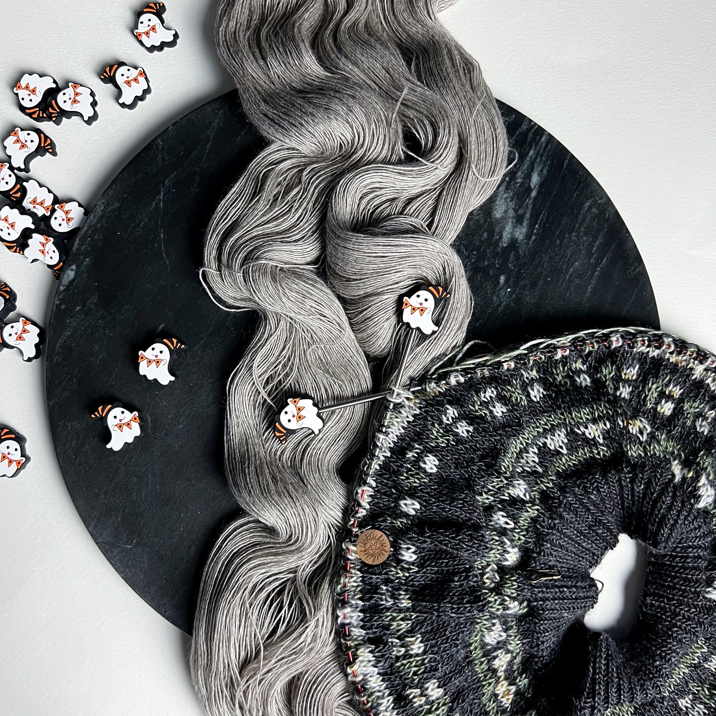 Tapones de aguja con forma de fantasma para fiesta de Halloween