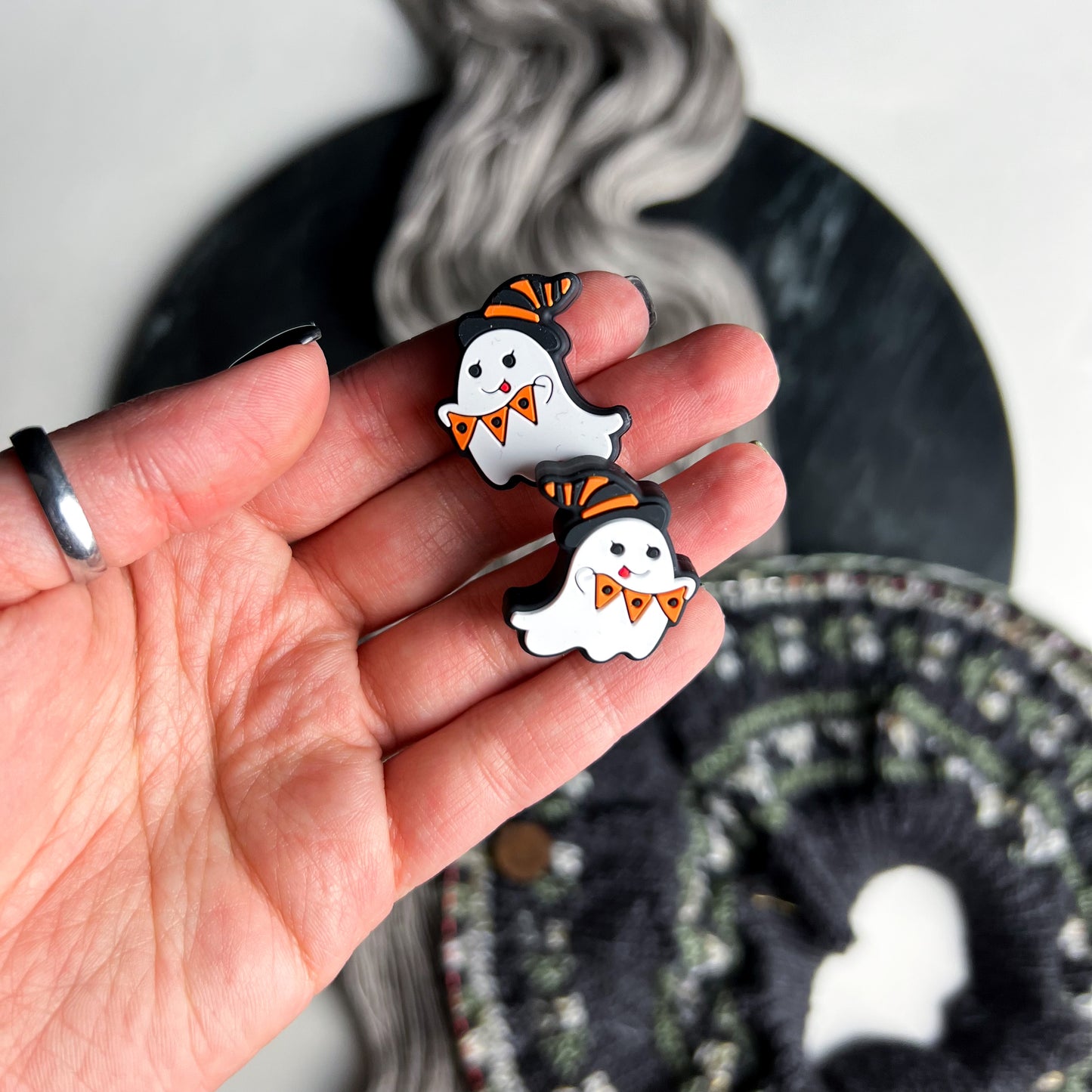 Tapones de aguja con forma de fantasma para fiesta de Halloween