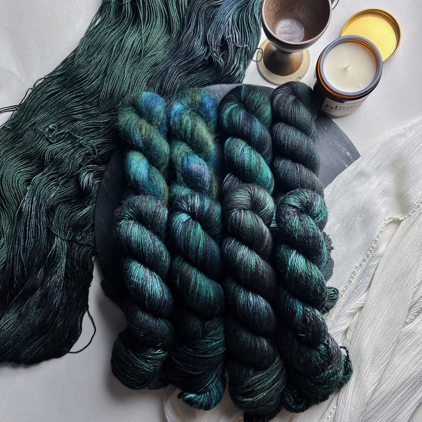 Scarabs! on One Bed (Merino Linen) Fingering
